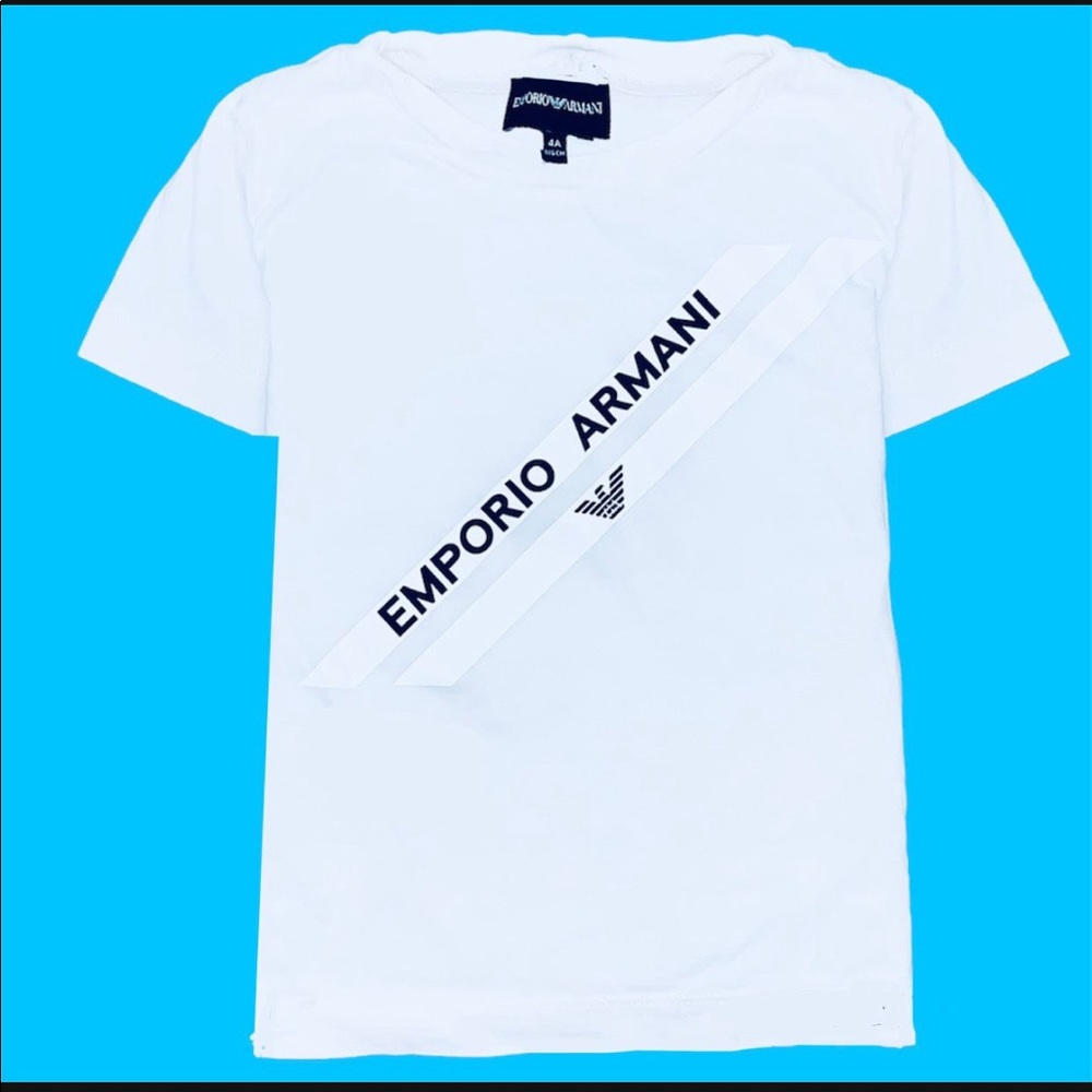 NWT Emporio Armani Tshirt graphic tee Kids Boys Girls Baby short Sleeve Shirt